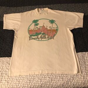 Vintage Beverly Hills Hotel Fruit of the Loom Beige Graphic Tee